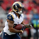 Tre Mason of the then-St. Louis Rams rushes with the ball against the San Francisco 49ers during their NFL game at Levi’s Stadium on Jan. 3, 2016, in Santa Clara, Calif.
Ezra Shaw/Getty Images